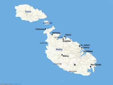 Karte Malta und Gozo